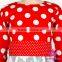 48BQA145Yiwu Lovebaby Red Dot Long Sleeve Top Ruffle Valentine's Day Heart Print Dresses for Girls of 10 Years Old