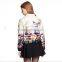 2016 cotton printed feather down jackets coats women winter jacket keep warm