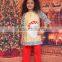 high quality Santa Claus embroidery Christmas girls boutique outfits