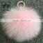 Fashionable pom pom ball real fox fur balls keychain gadgets