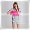 Bamboo Jersey Summer Short Sleeves T-shirt with Big Color Block Matching Soft