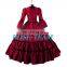 Rose Team-Free Shipping Custom-made Elegant Aristocrat Gown Gothic Dress Wine Red Victorian Dress Ball