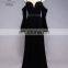 Adults Age Group And Long Sleeve Design Straight Spaghetti Velvet Black Prom Dress