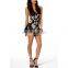 New Women Summer Sexy Lace V-Neck Playsuit Floral Back Cross Braces Stripe Beachwear