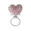 China Wholesale Custom Pink Crystal Heart Shape Multi Magnetic Eyeglass Holder Brooch Pin