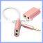 3.5mm 1 Male to 2 Female Headphone Earphone Audio Extension Y Splitter Cable