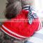 Clothes Pet small dog cat puppy college knit woolen sweater bowknot