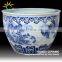 Antique large chinese Hand Painted blue white ceramic planters pots