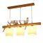 Nordic Loft Kids Room Hanging Lamp Wood Birds Glass Pendant Light Modern Kitchen Chandelier