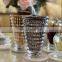 Creative Modern Handmade Bacca Burner Home Wedding Decoration Tabletop Small 15cm Flower Clear Mosaic Glass Crystal Vase