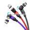 Wholesale 2M 540 Rotation 3 In 1 Usb Data Cable Magnet Mobile Phone Magnetic 3A Fast Charging Cable for phone