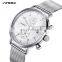 SINOBI Minimalism Man Wristwatch Date Window Sliver Gentleman Watch Professional OEM Watch Manufacturer Factory