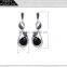 Daily Wear Casual Style Silver Pins Jet Black Cubic Zirconia Party Jewelry Drop Earrings