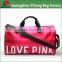 Love pink duffle bag for woman