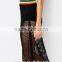 high quality clothing brands women Mesh Maxi Skirt With Rainbow Waist
