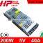 Factory good priceb ac dc ultra thin slim power supply 5v 40a 200w