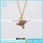 Korean retro jewelry leaf antique gold plate tassel necklace
