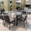 Rattan Furniture Set 6 Seater Dining Stackable Chairs and Table