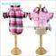 Fashion Handsome Lapel Plaid Reversible Winter Dog Jacket