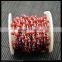 LFD-0016C ~ Wholesale Silver Plated Wire Wrapped Faceted Red Color Stone Chain Beaded Jewelry Finding