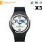 2016 X3 sim card smart watch 3g round smart watch MTK 6572 watch mobile lowest price