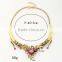 Women Jewelry 18k Gold Plated Pink Crystal Choker Chunky Statement Bib Necklace