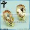 2014 new fashion k gold ladies stud designs glass crystal skull earrings in zinc alloy jewelry E00019