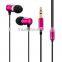 Colorful strong bass flat cable cheap earphone with mic