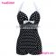 2016 Black Halter One Piece Bikini Swimwear