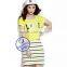 Custom wholesale yarn dyed cotton girls casual dresses with printing