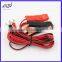 Alligator clips to dc power cable terminal