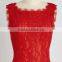 Eyelash Trim Sleeveless Mini Red Lace Dress Designs, Red Lace Dress