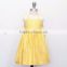 (CD939#yellow )2-6Y Children vintage dress cotton woven summer checked dresses for girls