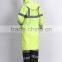 Oxford knit PU pvc long rainwear rainsuit long rainwear rainsuit reflective tape yellow color waterproof breathable
