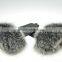 Flannelette Inside Super Warm Genuine Sheepskin Leather Gloves Fox Fur Trimming