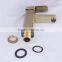 color gold plated square temperature copper hotel basin faucet