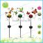 Double butterfly dradonfly with a glass ball garden solar light metal stake