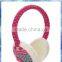 fairisle knitted kids earmuff with felt flower and fluffy lining