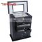 Black leather jewelry box cabinet watch storage case jewelry box with lock & mirror