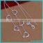 Girlfriend 925 Sterling Silver Floating Heart Pendant Necklace Chain Women's Jewelry