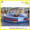 Giant Mechanical Rodeo Bull With Inflatable Mattress Interactive Game In Amusement Park