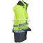 Men's Yellow Nylon Hooded Waterproof Hi Vis Workwear