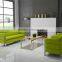 2016 Office Sofa Set 1+1+3 Red Leather Sofa With Solid Wood Legs