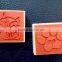 wooden rubber square stamp