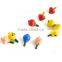 Mini size kids play wooden fruit spinning top toy