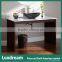 ADA Hotel Bathroom Vanity Furniture With Black Glass Vessel Basin