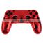 for PS4 chrome Front Back Housing Controller red Shell Polished Glossy Case Cover Controller Grip Handle (red color)
