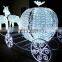 Outdoor lighted LED christmas decorative horse carriage