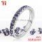 Stainless steel jewelry 12 months ring inlay different color zircon