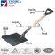 Metal snow shovel with wooden handle